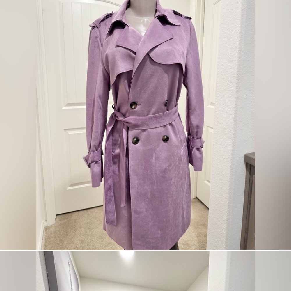 Forever 21 Lilac Double-Breasted Trench Coat
